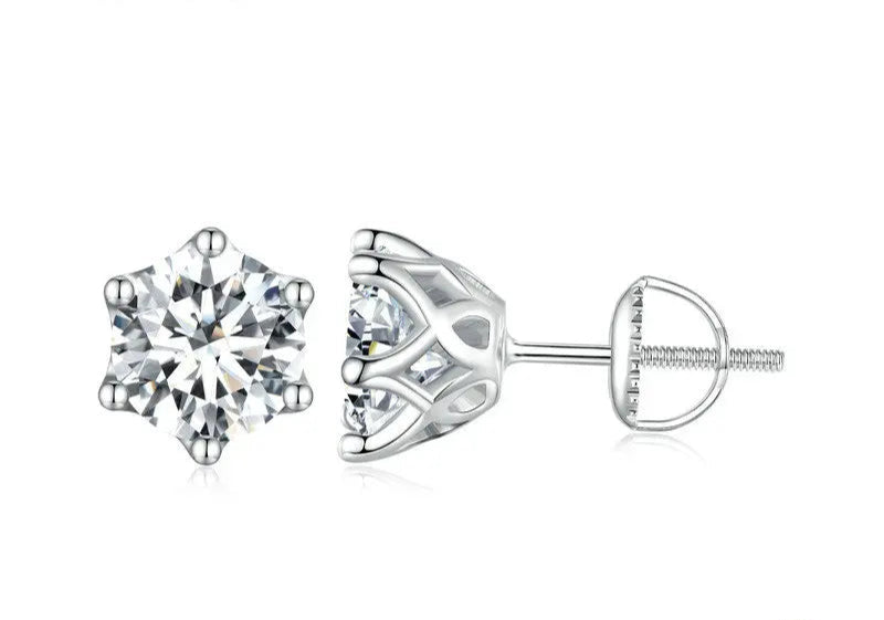 Brilliant Round Cut Moissanite Earrings