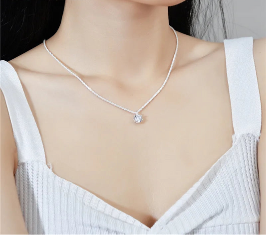 Sterling Moissanite Sparkle Chain Necklace