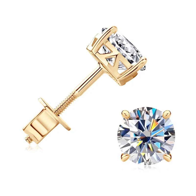 10k/14k Yellow Gold Moissanite Studs