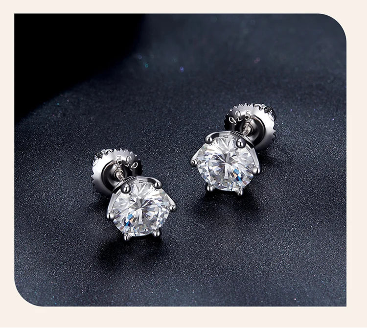 Brilliant Round Cut Moissanite Earrings