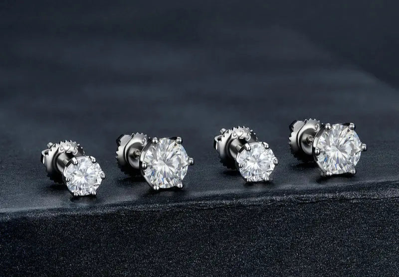 Brilliant Round Cut Moissanite Earrings